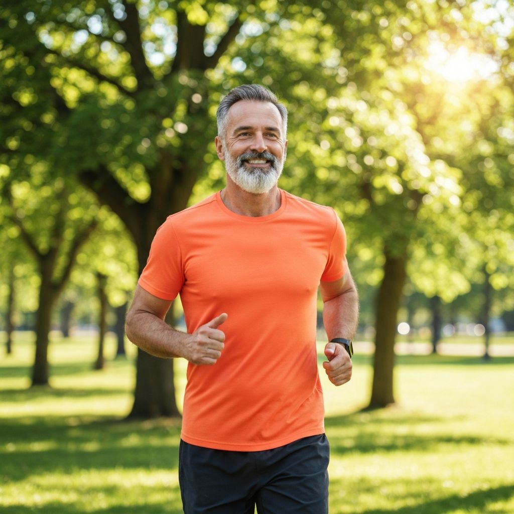 Man engaging in outdoor physical activity and wellness